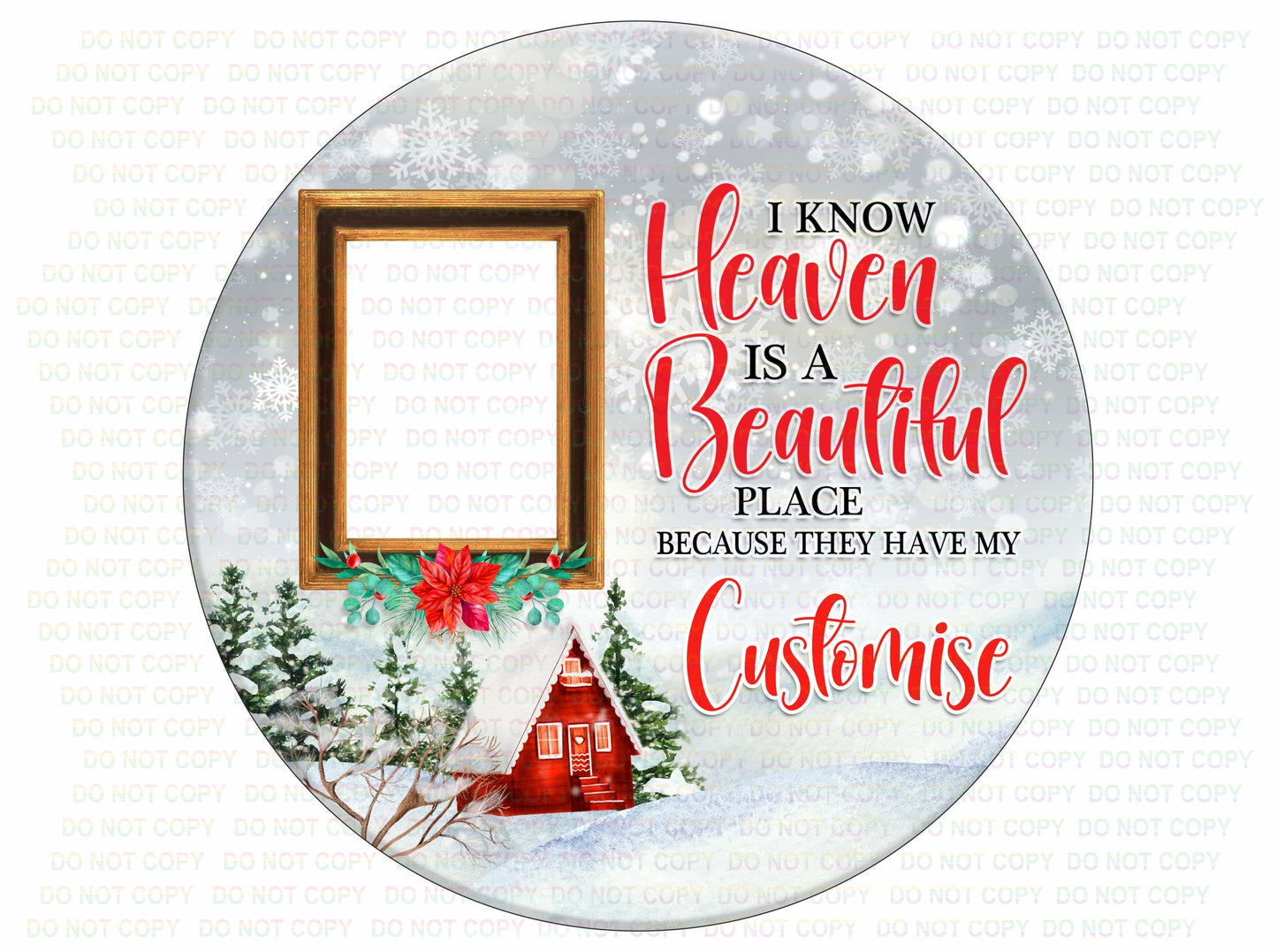 Personalised Remembrance Christmas wreath sign, Merry Xmas wreath sign, heaven wreath