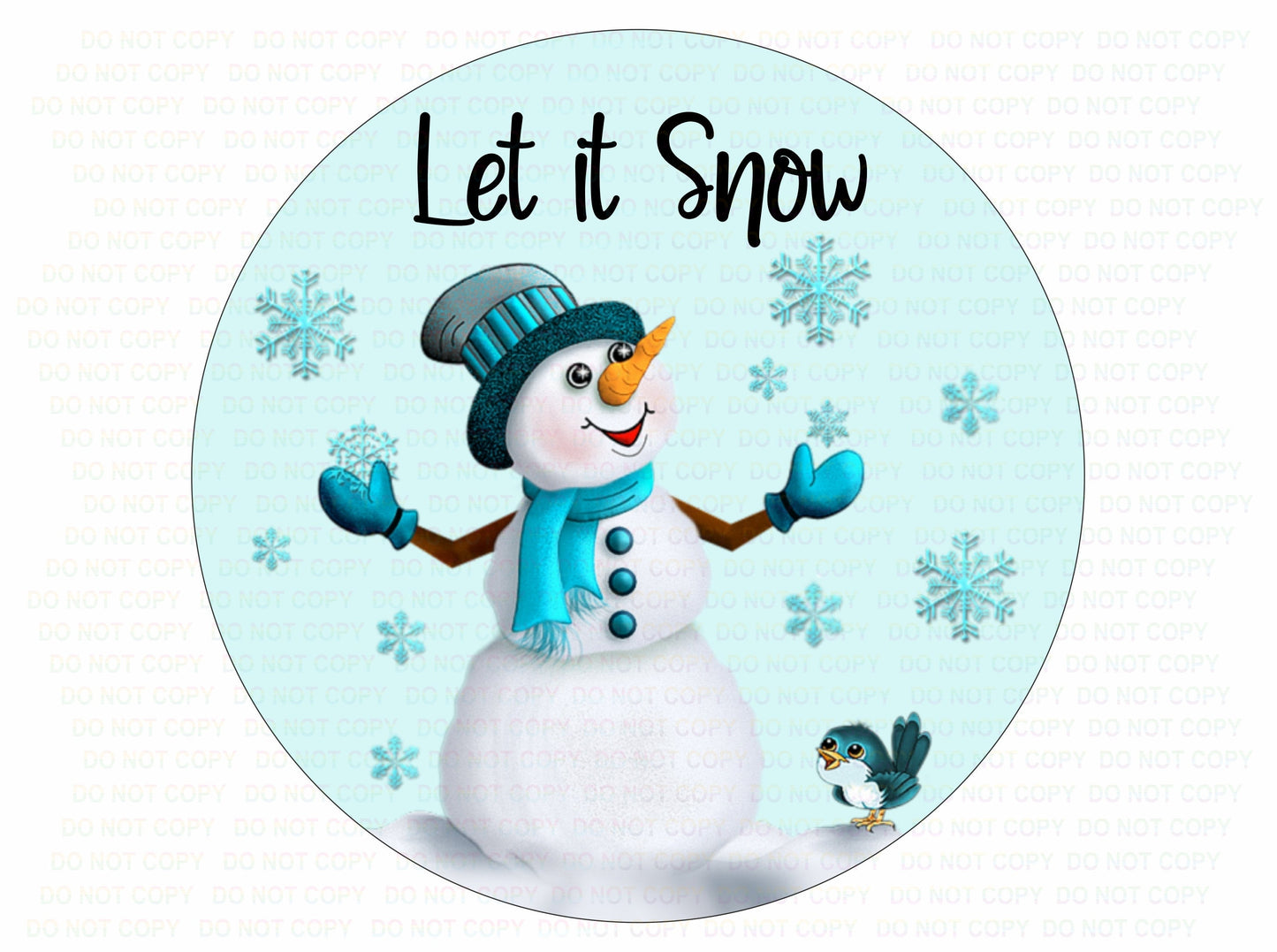 Let it snow wreath sign, christmas snowman sign