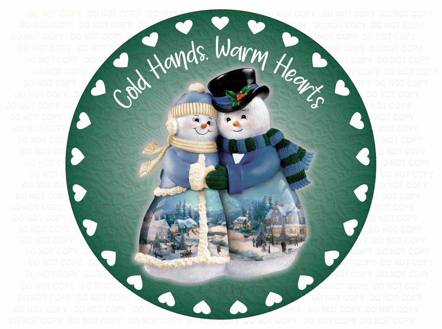 Cold Hands Warm Hearts wreath sign, snowman wreath sign