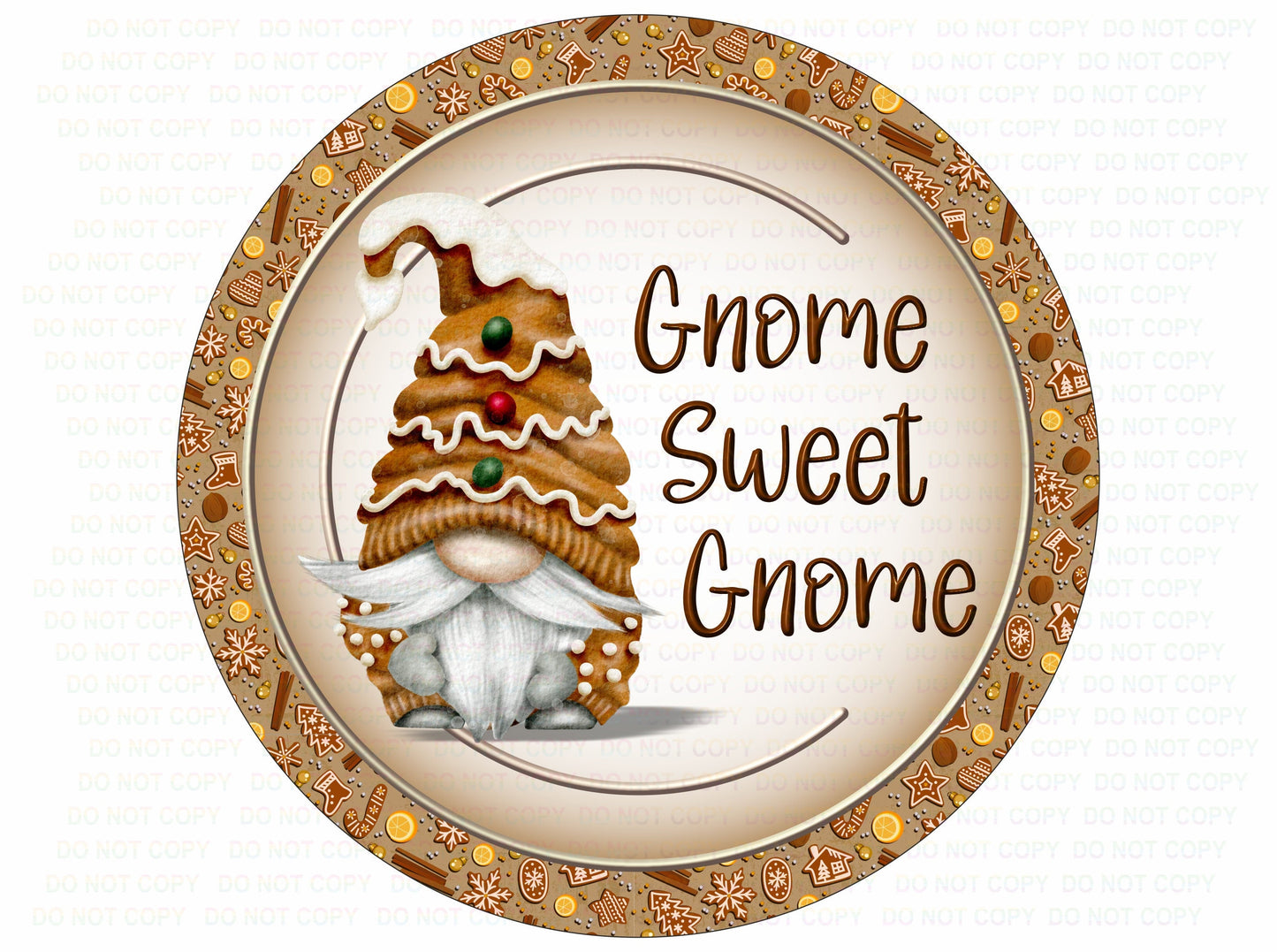 Gnome Sweet Gnome Christmas wreath sign