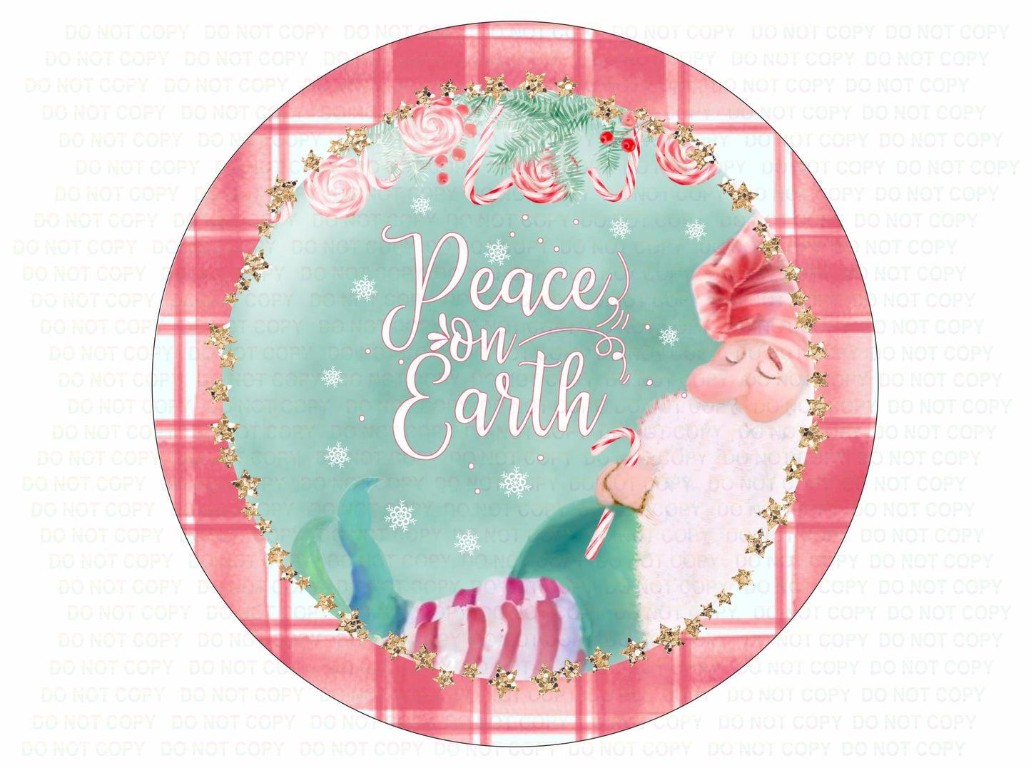 Peace on Earth Christmas wreath sign