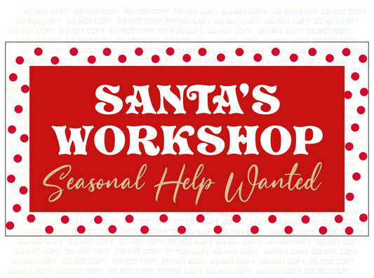 Santas Workshop Wreath Sign