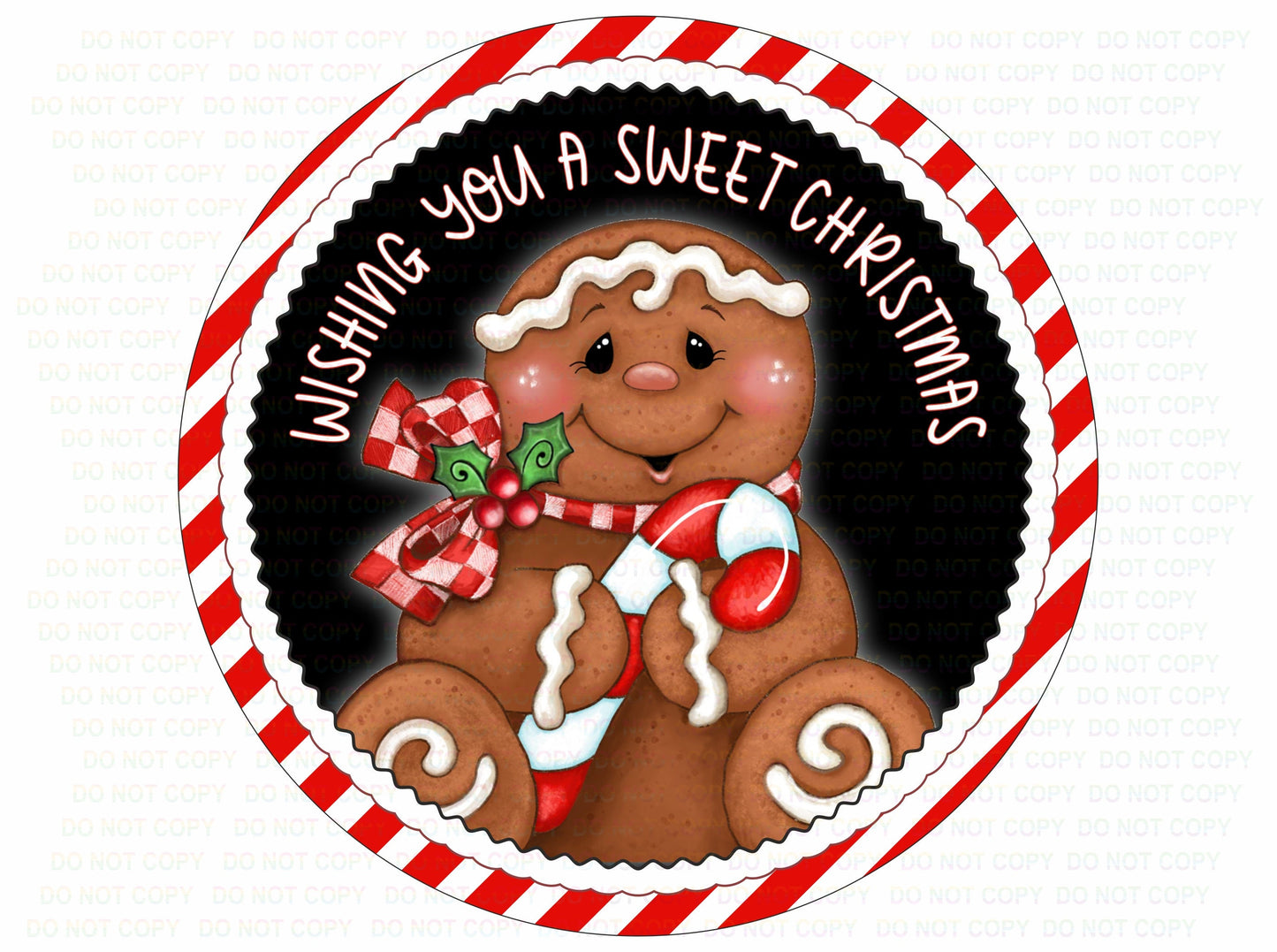 Gingerbread man wreath sign