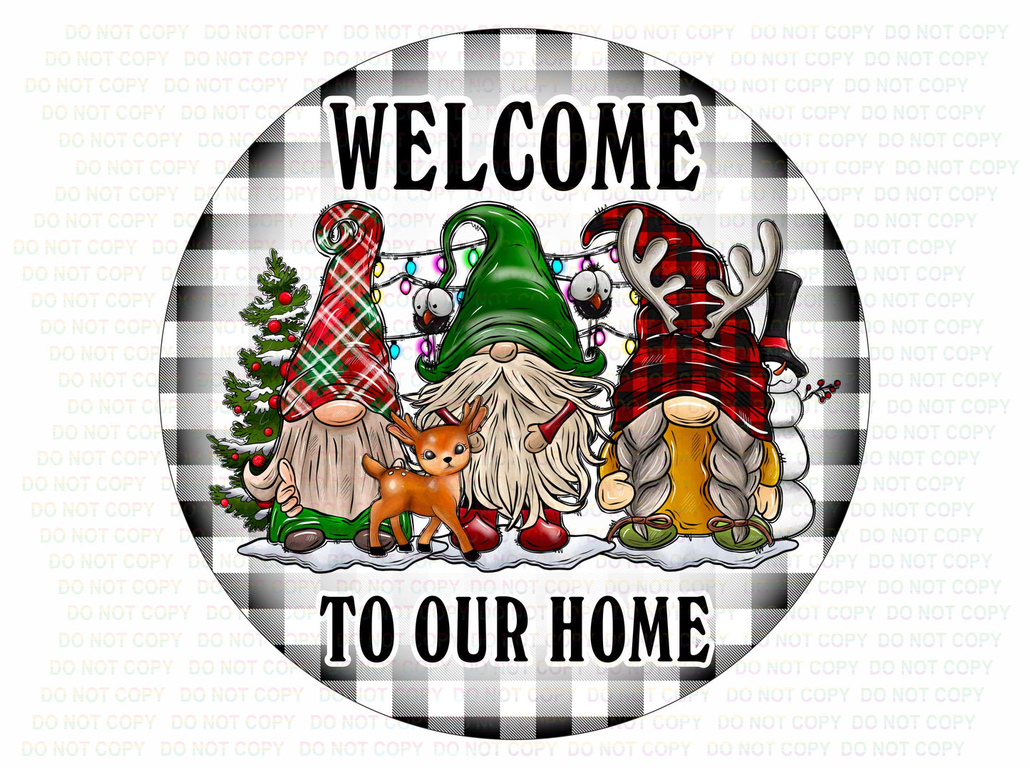 Merry Christmas wreath sign, Welcome gnome