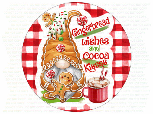 Gingerbread Wishes and cocoa kisses wreath sign, gingerbread candy sign