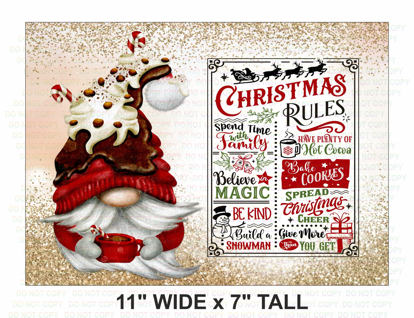 Christmas Rules Sign, xmas wreath sign, xmas drinks sign