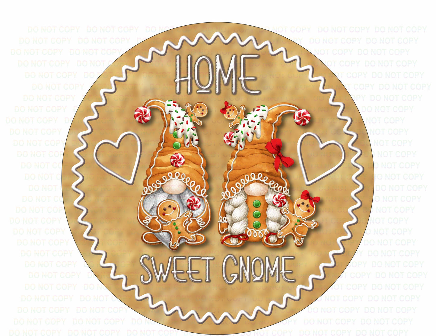 Home Sweet Gnome Christmas wreath sign