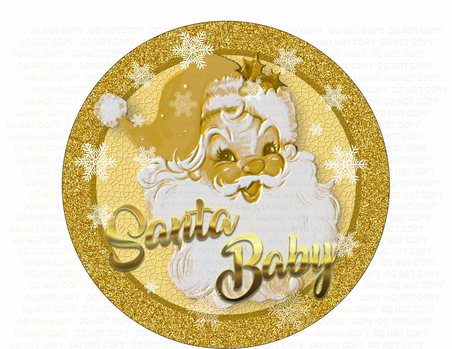 Gold Santa Baby wreath sign