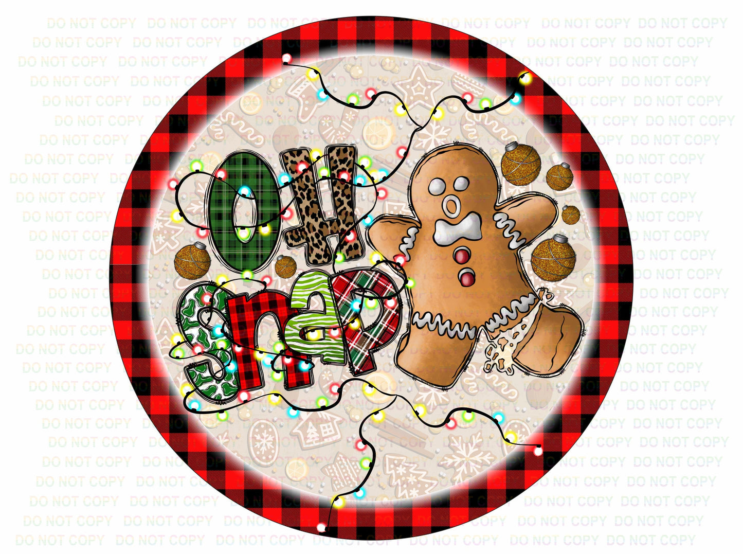 Oh Snap Gingerbread man wreath sign, gingerbread sign