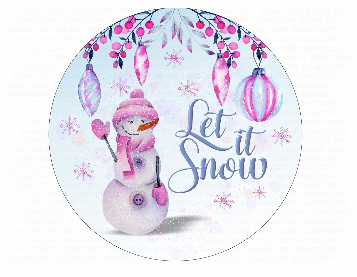 Let it snow wreath sign, christmas snowman sign