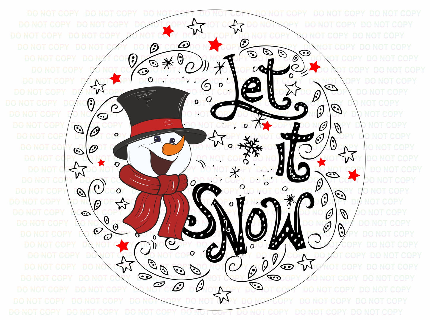 Let it snow wreath sign, christmas snowman sign