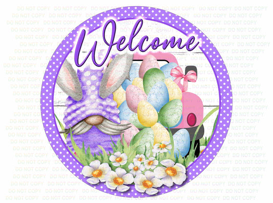 Welcome Easter wreath sign, easter wreath sign, cute easter sign, wreath sign uk, easter sign, happy easter sign