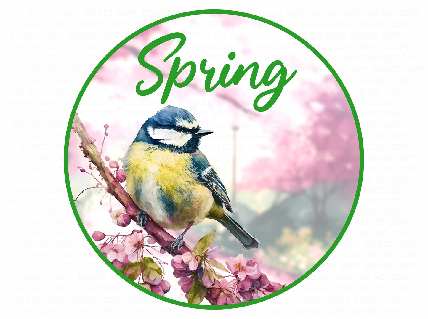 Spring Tit wreath sign, Happy Spring wreath sign, cute spring bird sign, spring wreath sign