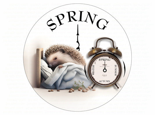 Spring wreath sign, Cute Hedgehog wreath sign, cute spring sign, spring wreath sign uk, hedgehog sanctuary sign