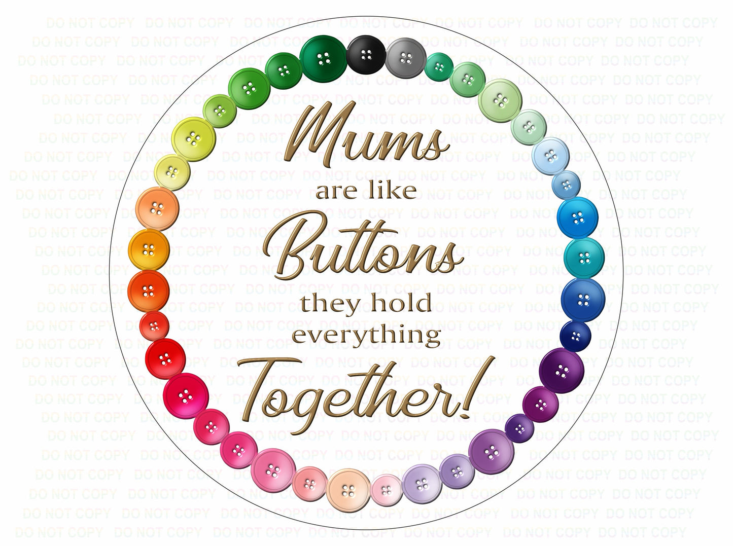 Mothers Day wreath sign, Mums are like buttons sign, wreath sign uk