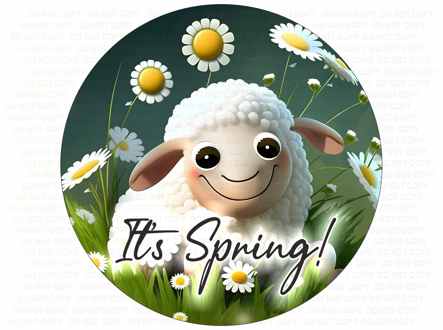 Its Spring wreath sign, Happy spring wreath sign, spring sign uk, easter wreath sign uk, happy easter sign, spring wreath, spring lamb