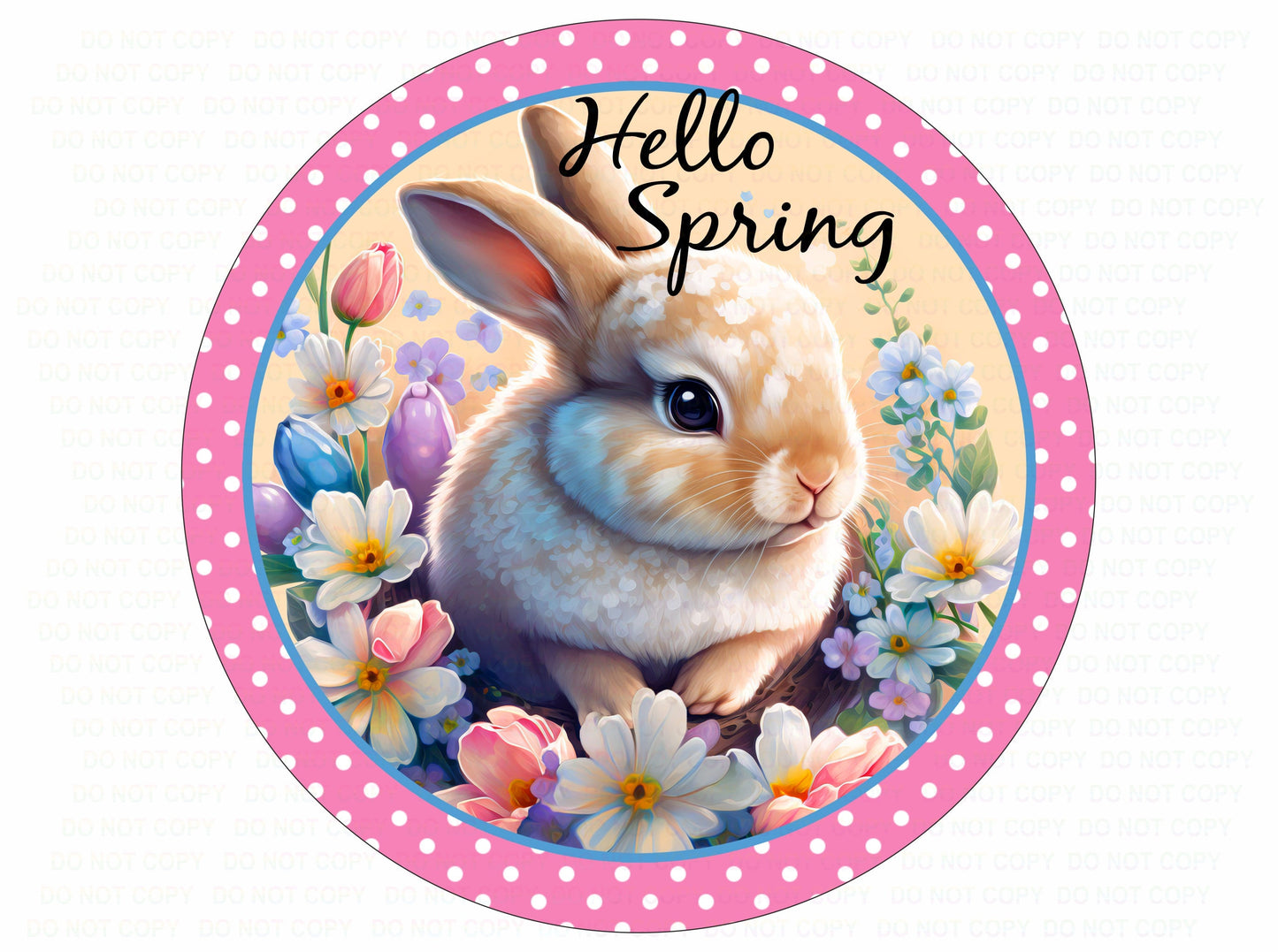 Hello Spring wreath sign, Hello spring rabbit wreath sign, spring sign uk