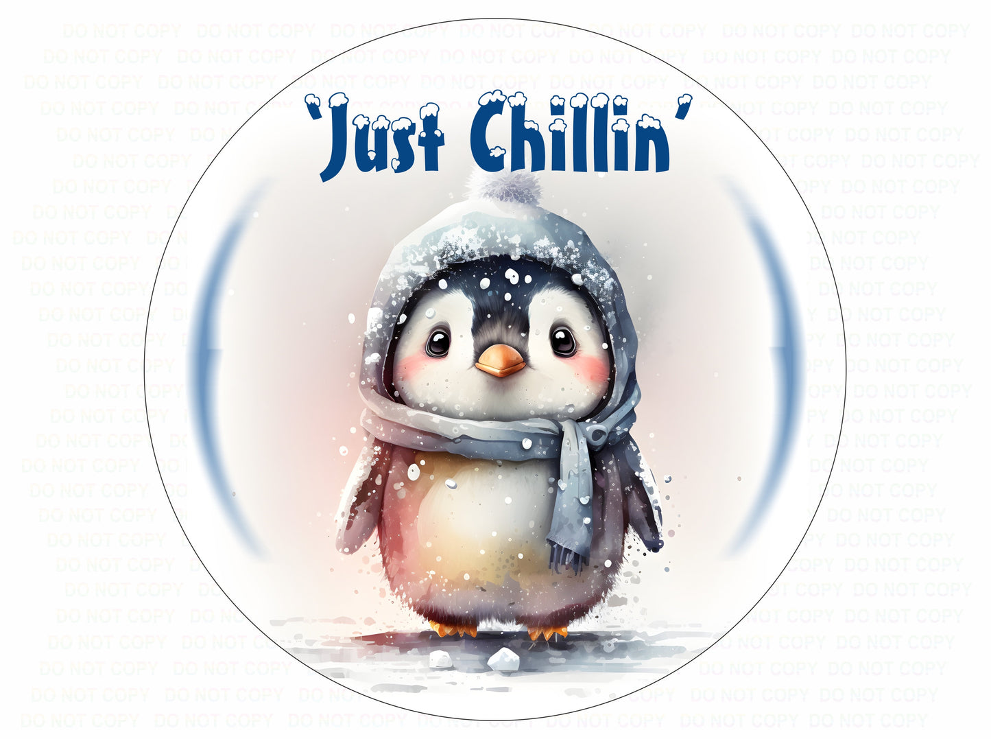 Just Chillin wreath sign, christmas penguin sign