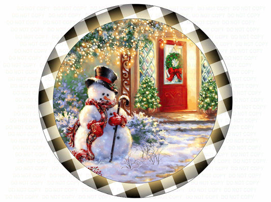 Snowman wreath sign