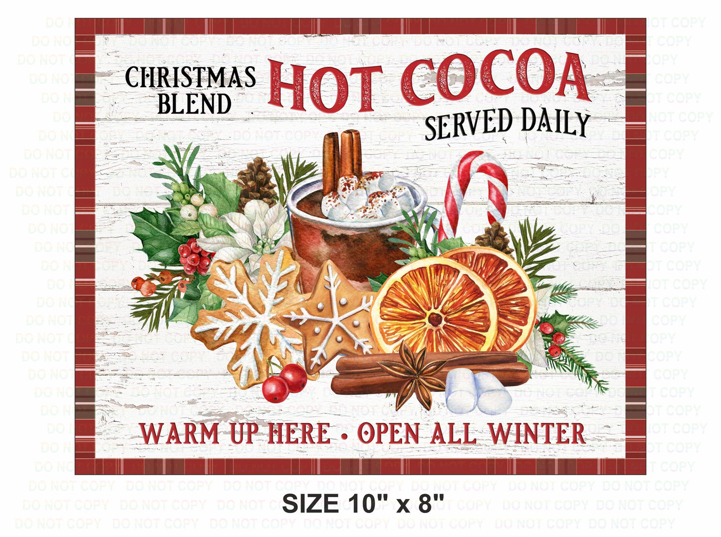 Hot Cocoa wreath Sign, christmas hot cocoa wreath sign, hot cocoa sign