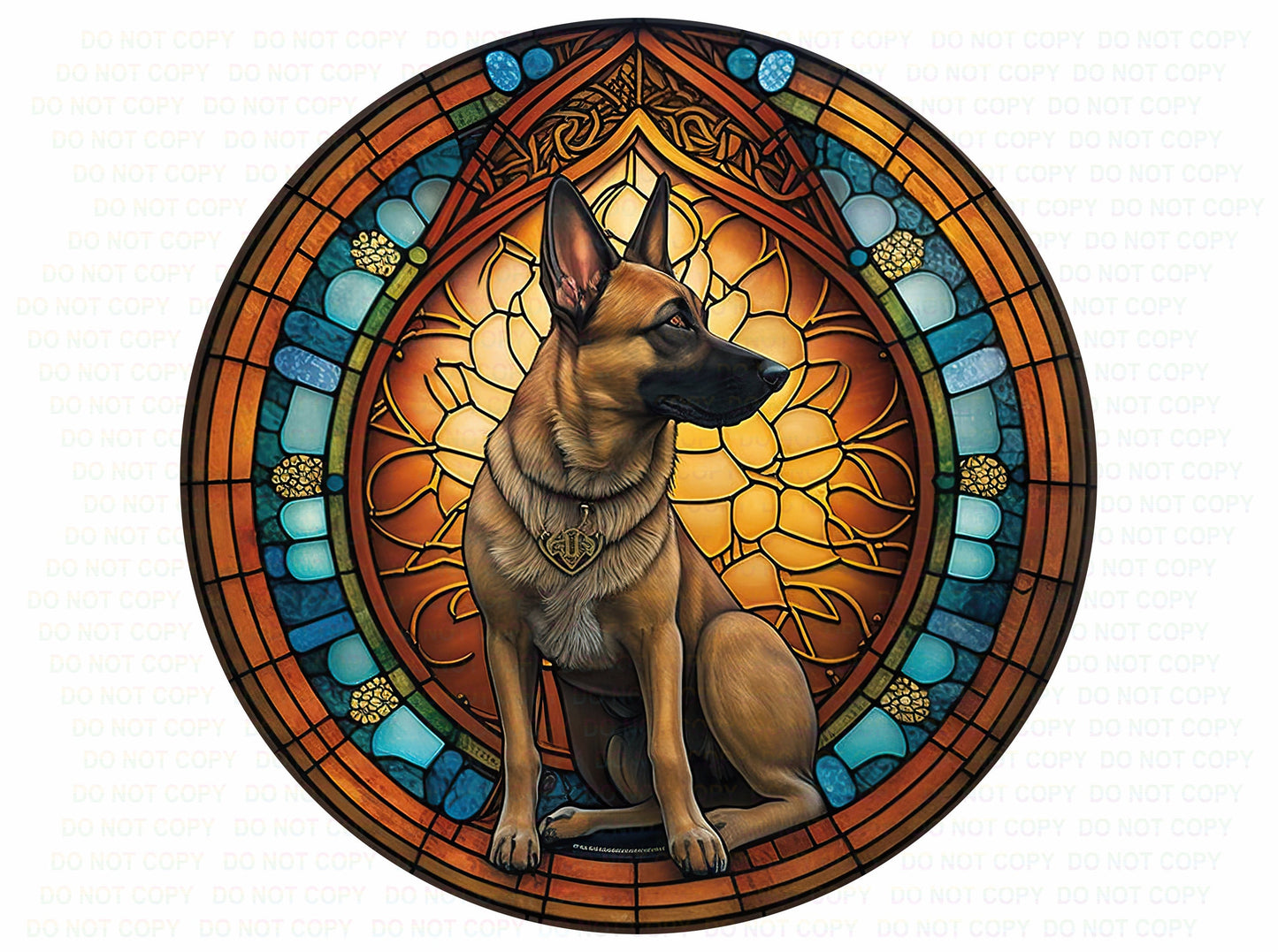 Faux stained glass effect Belgian Malinois sign, wreath sign, Belgian Malinois sign, Alsatian dog sign, Belgian Malinois, Belgian Malinois