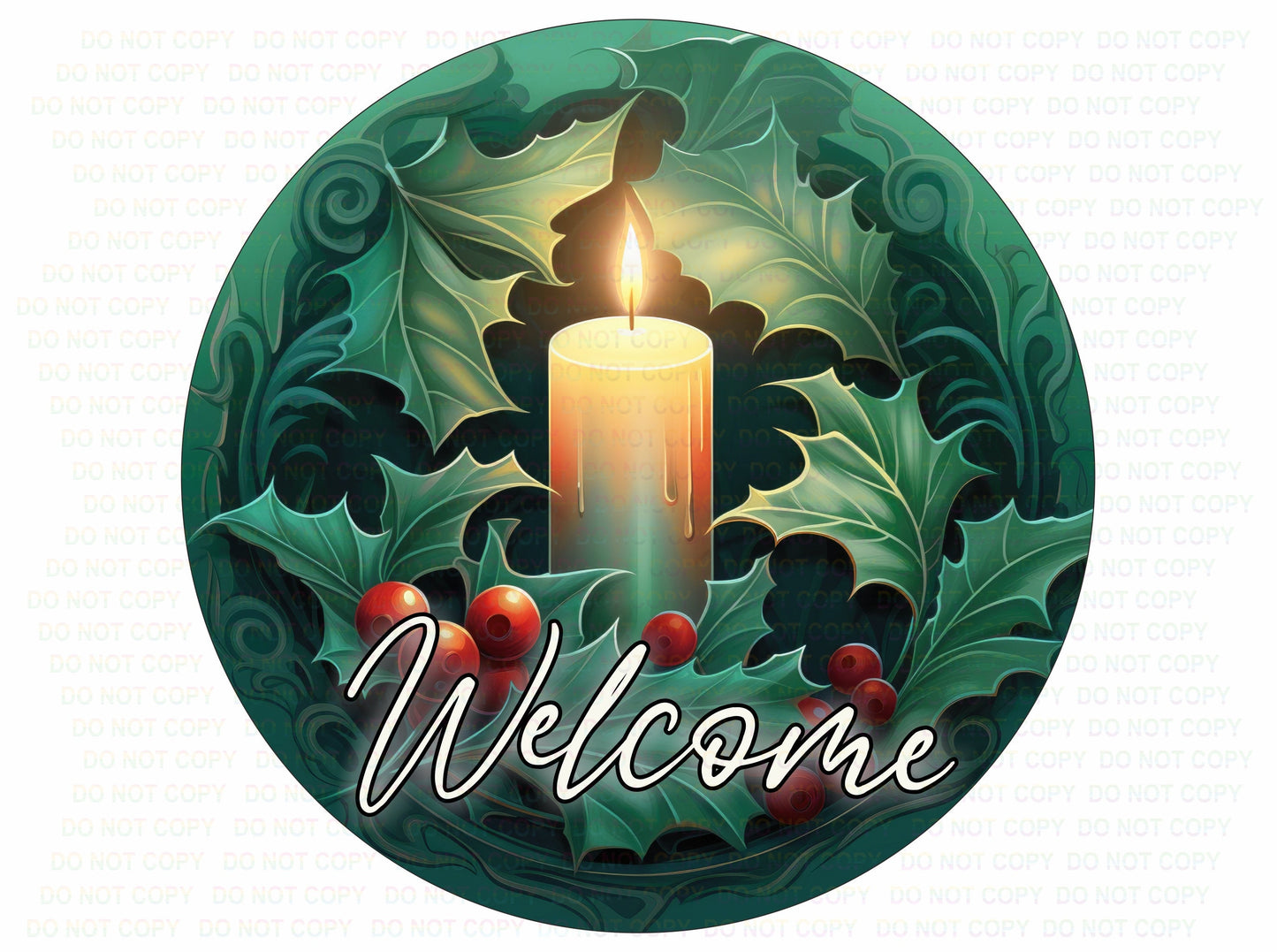 Christmas Candle wreath sign