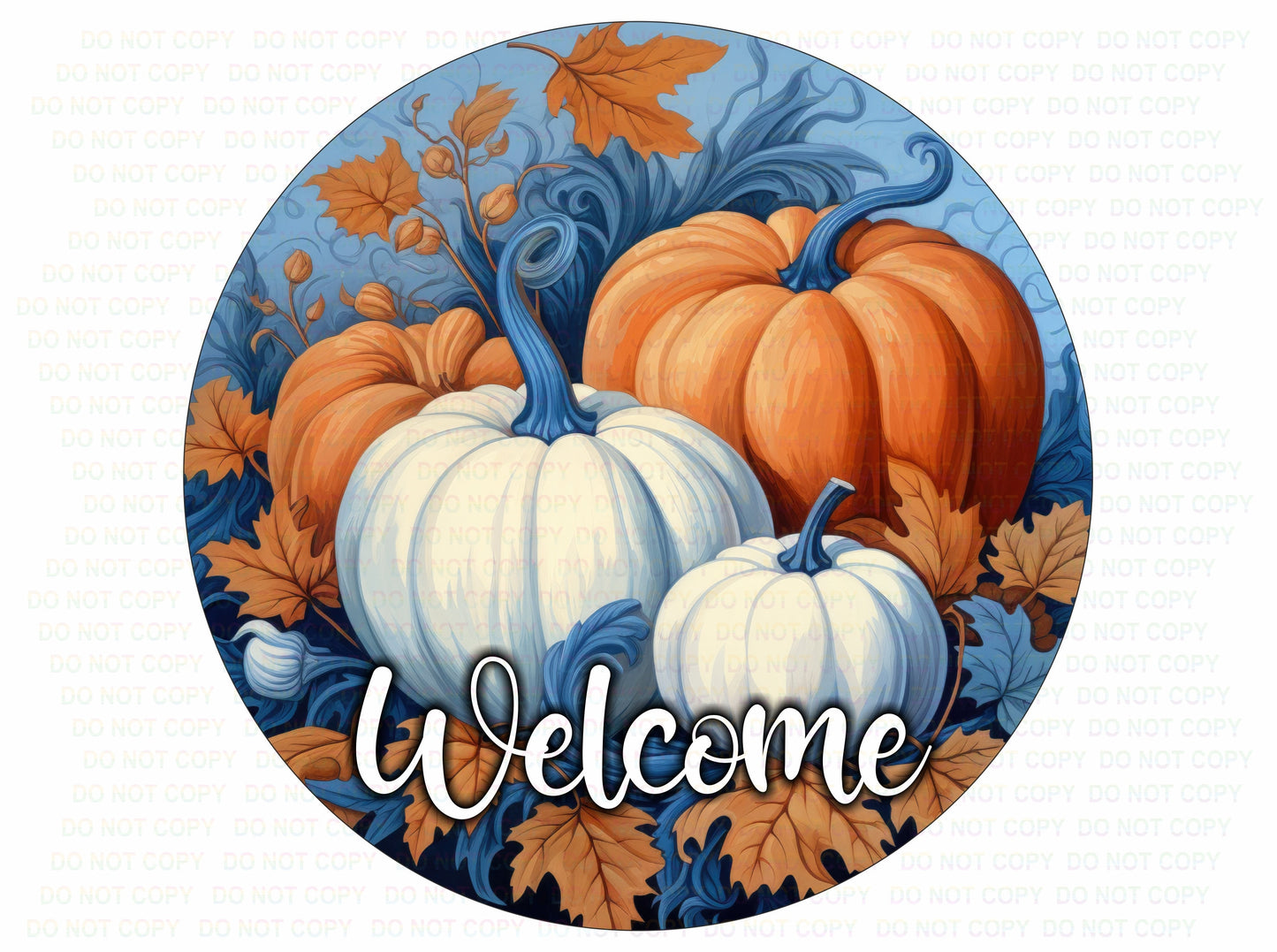 Welcome Autumn wreath sign, Pumpkin wreath sign UK, Autumn Pumpkin wreath sign