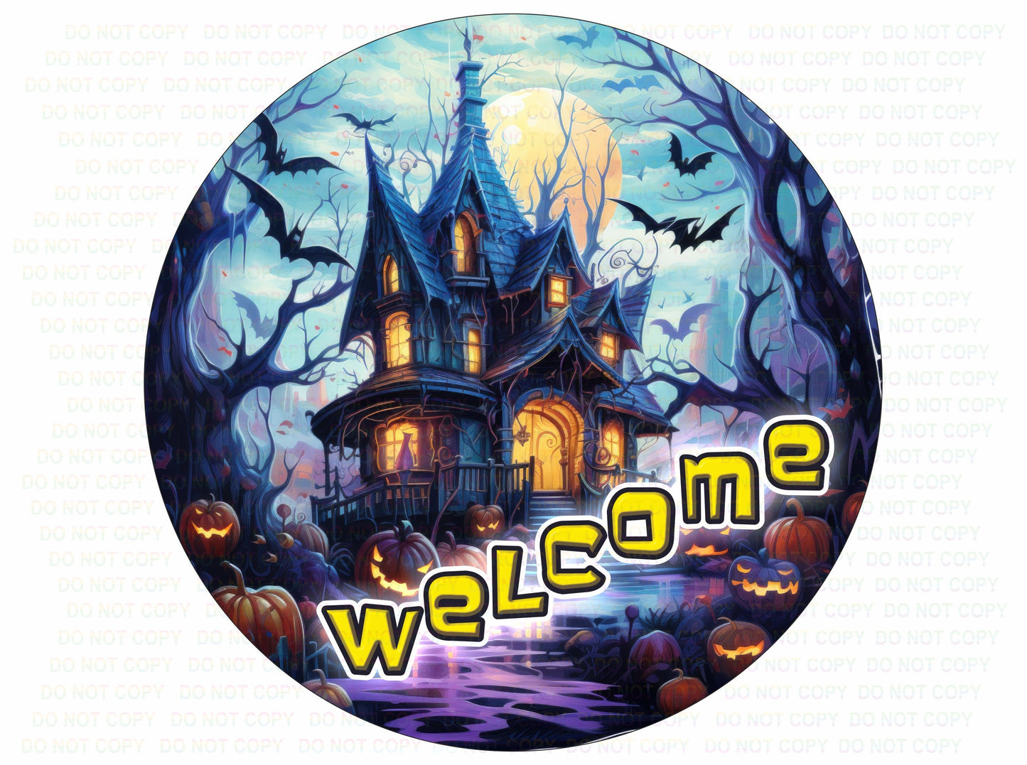 Halloween welcome wreath sign, Halloween sign, Halloween wreath sign