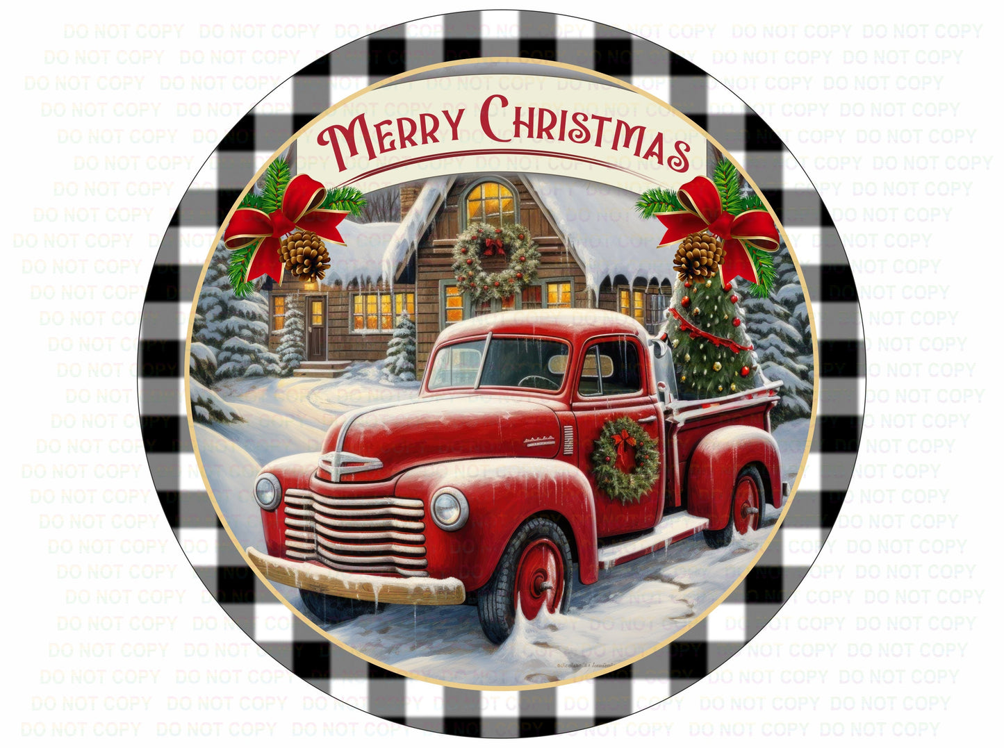 Merry Christmas Truck wreath sign