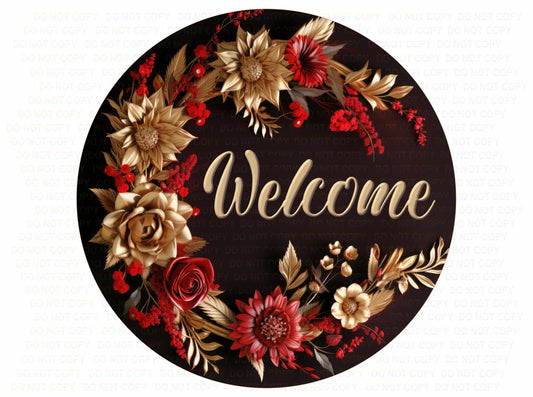 Christmas Welcome wreath sign