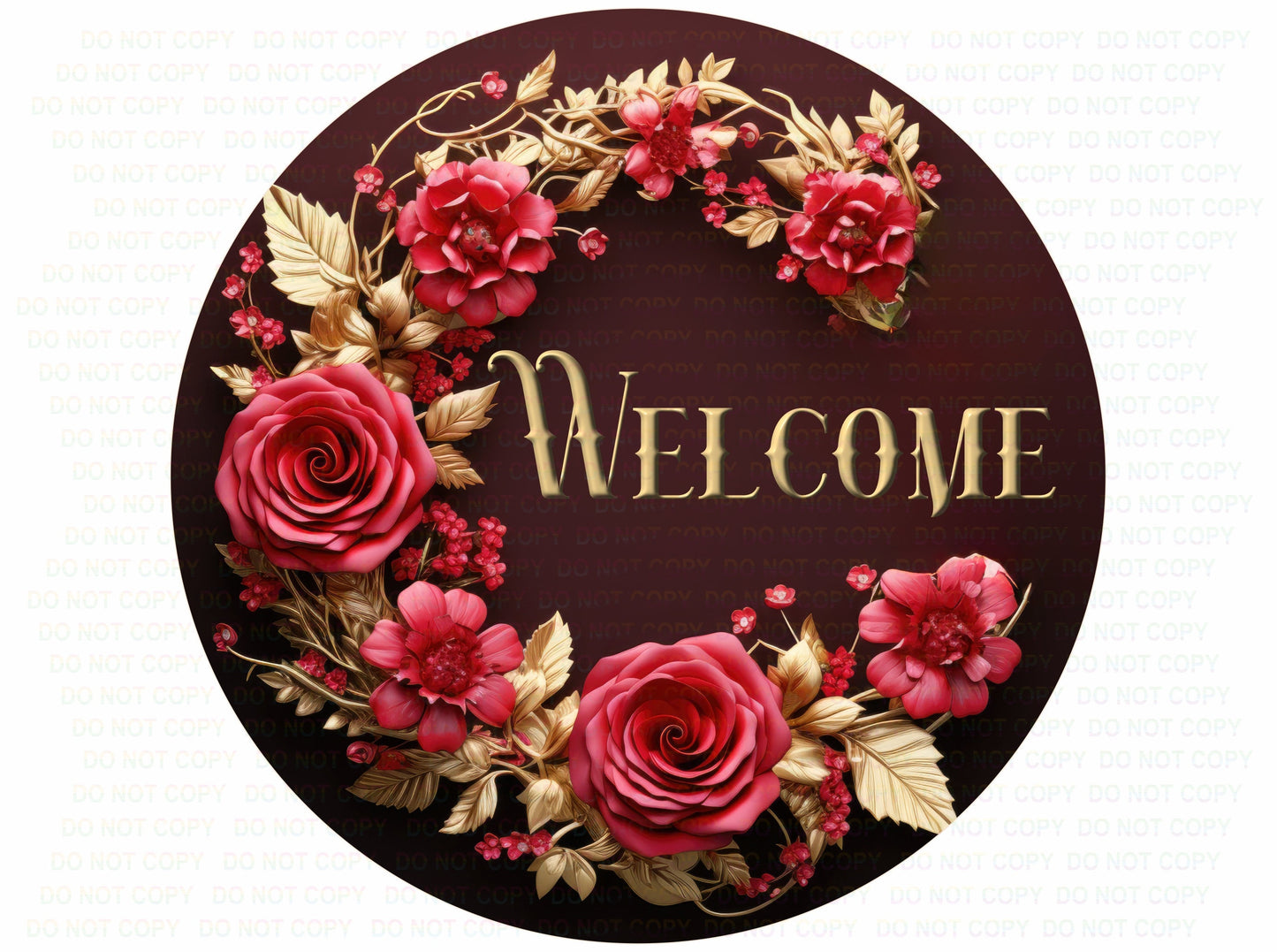 Welcome wreath sign