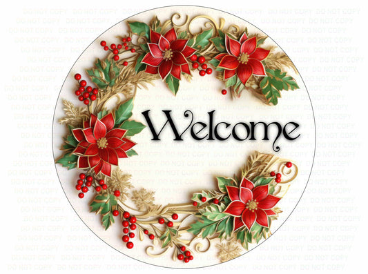 Christmas Welcome wreath sign