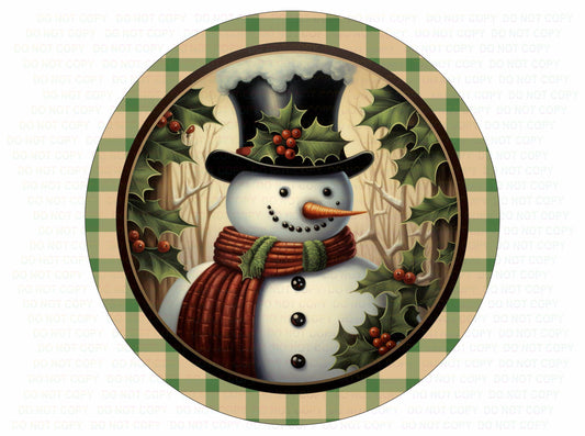 Snowman wreath sign