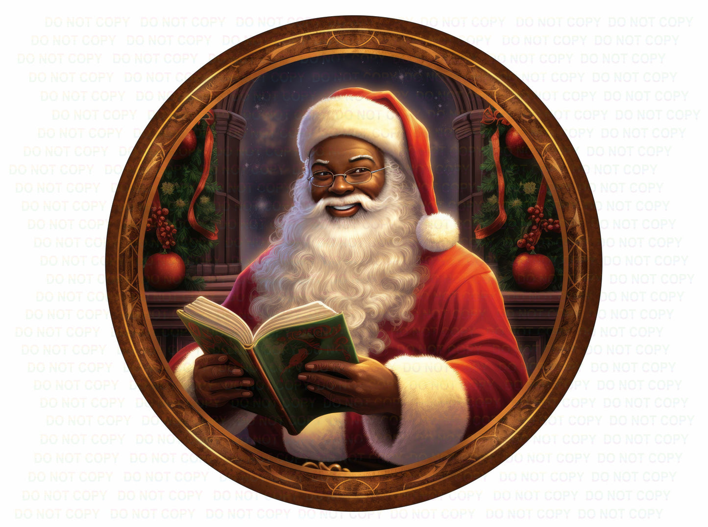 Black Santa Christmas sign