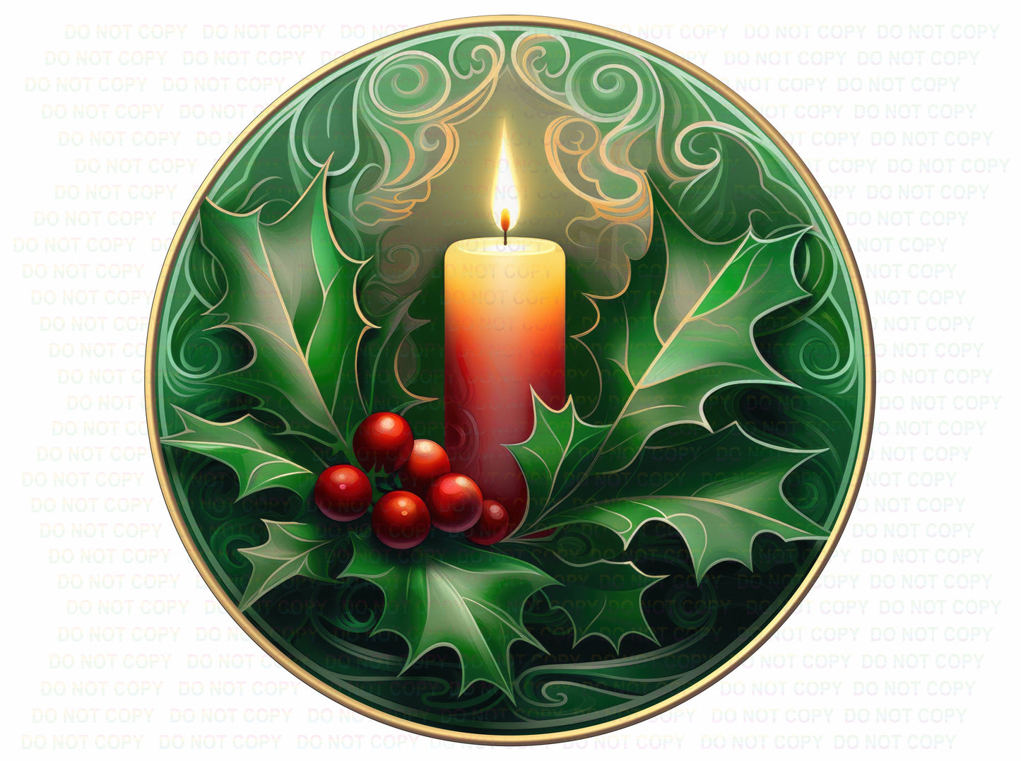 Christmas Candle wreath sign