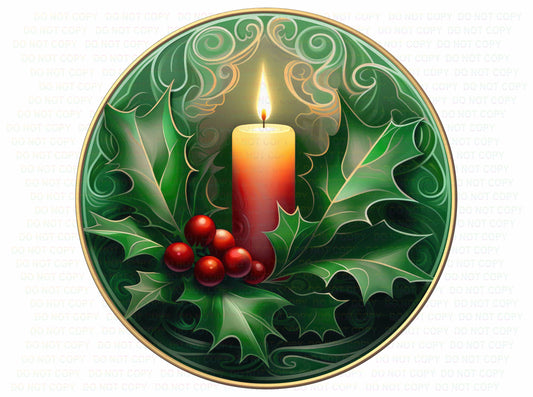 Christmas Candle wreath sign