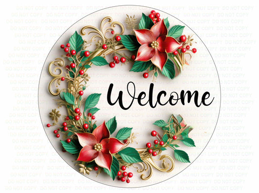 Christmas Welcome wreath sign