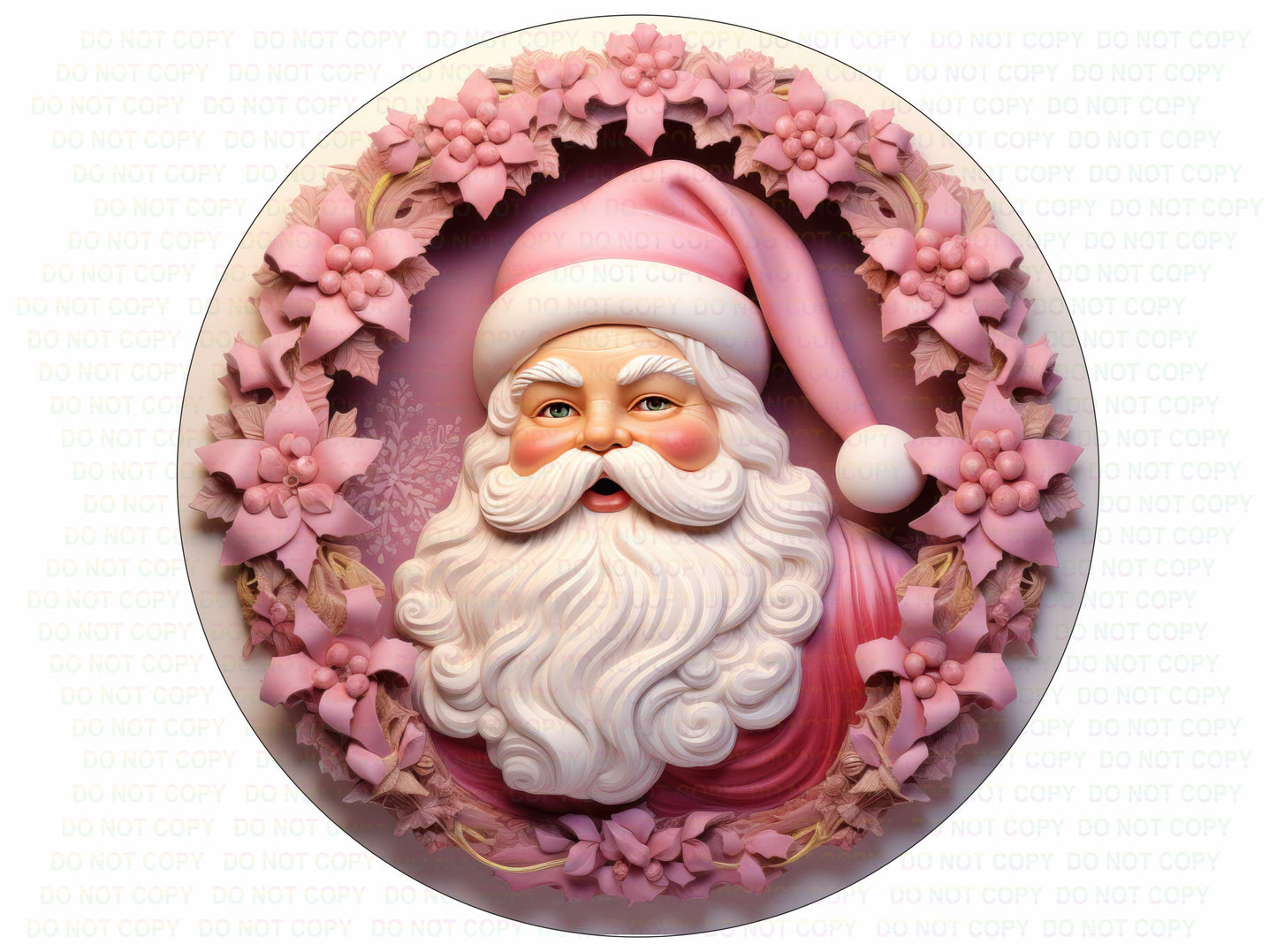 Pink Santa Christmas sign