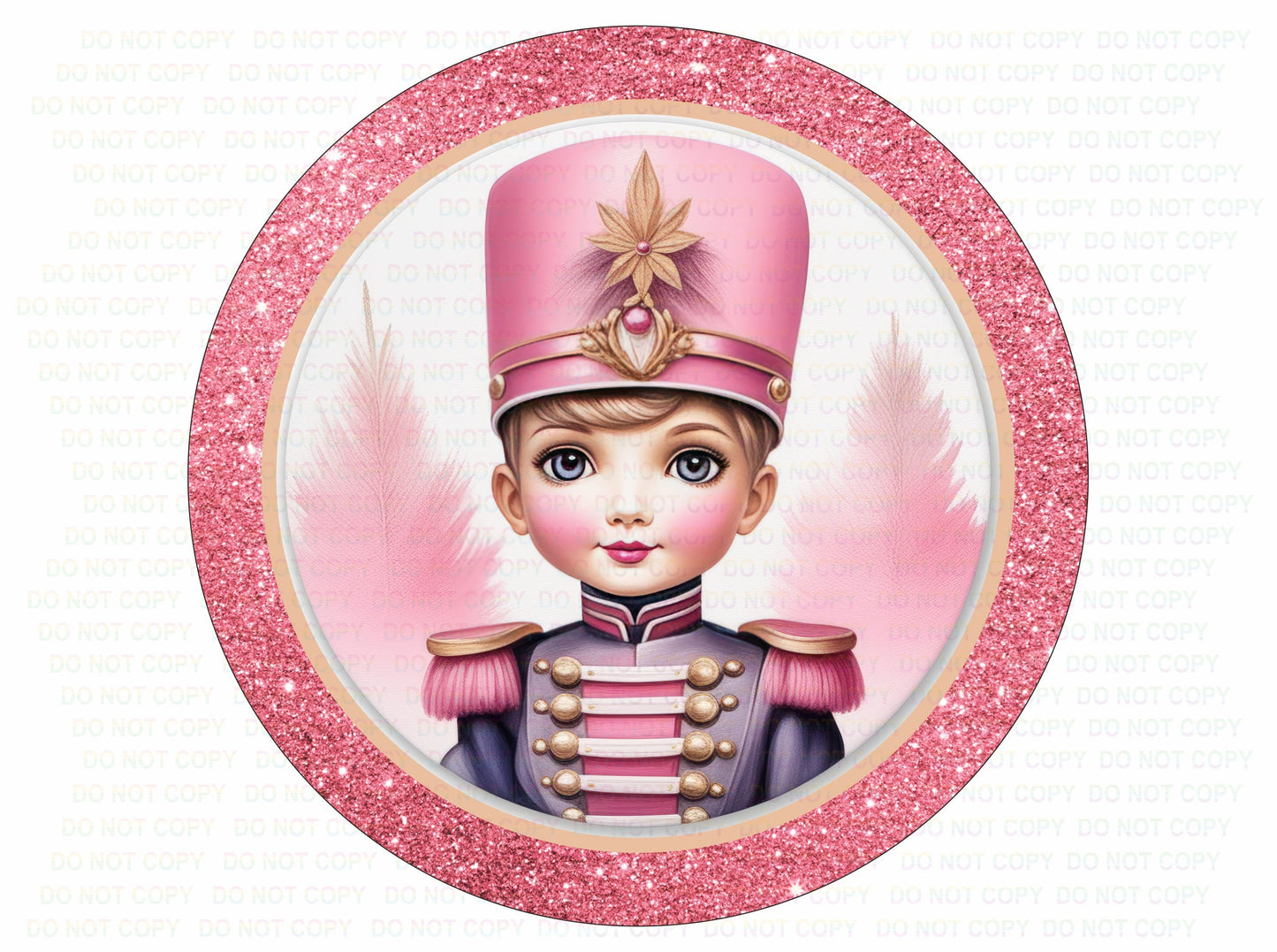 Pink Drummer Boy sign, drummer boy wreath