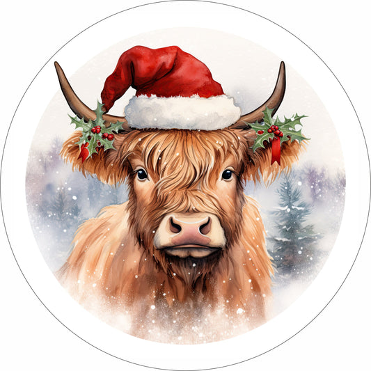 Xmas Heifer sign, xmas heifer wreath sign