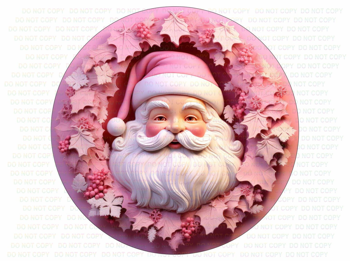 Pink Santa Christmas sign