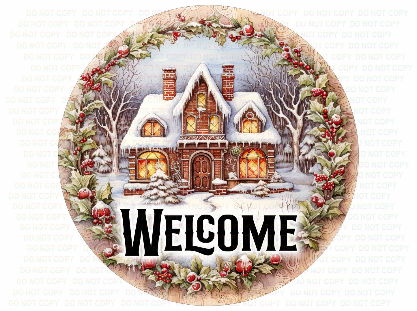 Christmas Welcome wreath sign