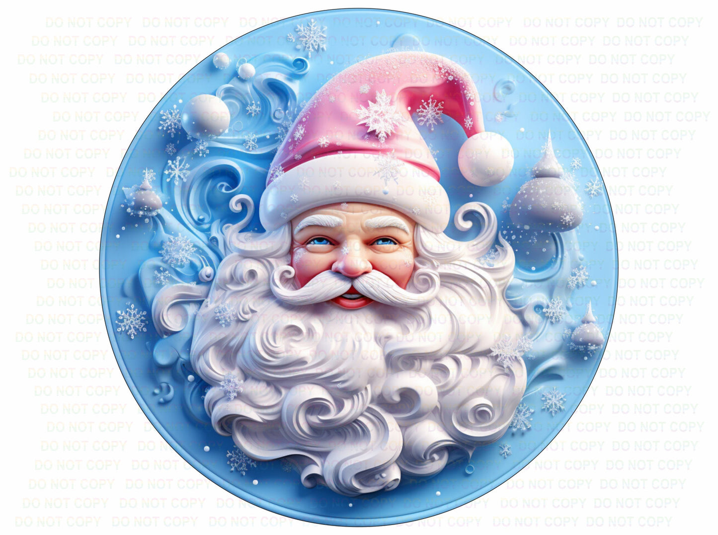 Pink Santa Christmas sign