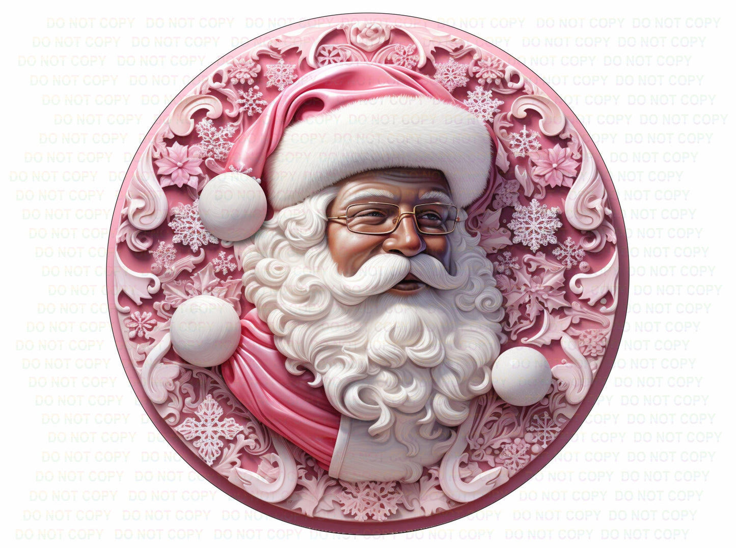 Pink Santa Christmas sign, African American santa, merry christmas wreath sign, christmas sign uk,pink xmas, pink santa claus wreath sign