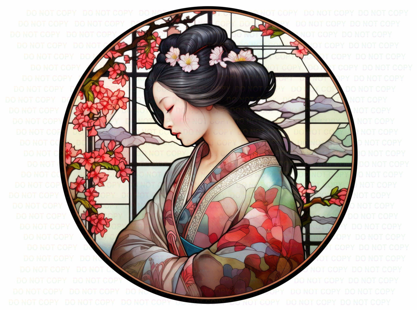 Traditional japanese girl sign,japanese wreath sign, kimono sign, japanese sign, garden plaque, pagoda, japanese garden art, japanese garden