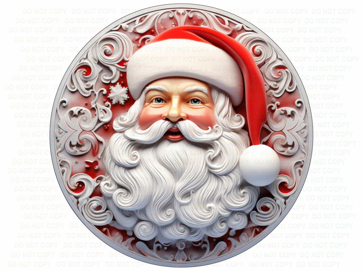 Silver Santa Christmas sign