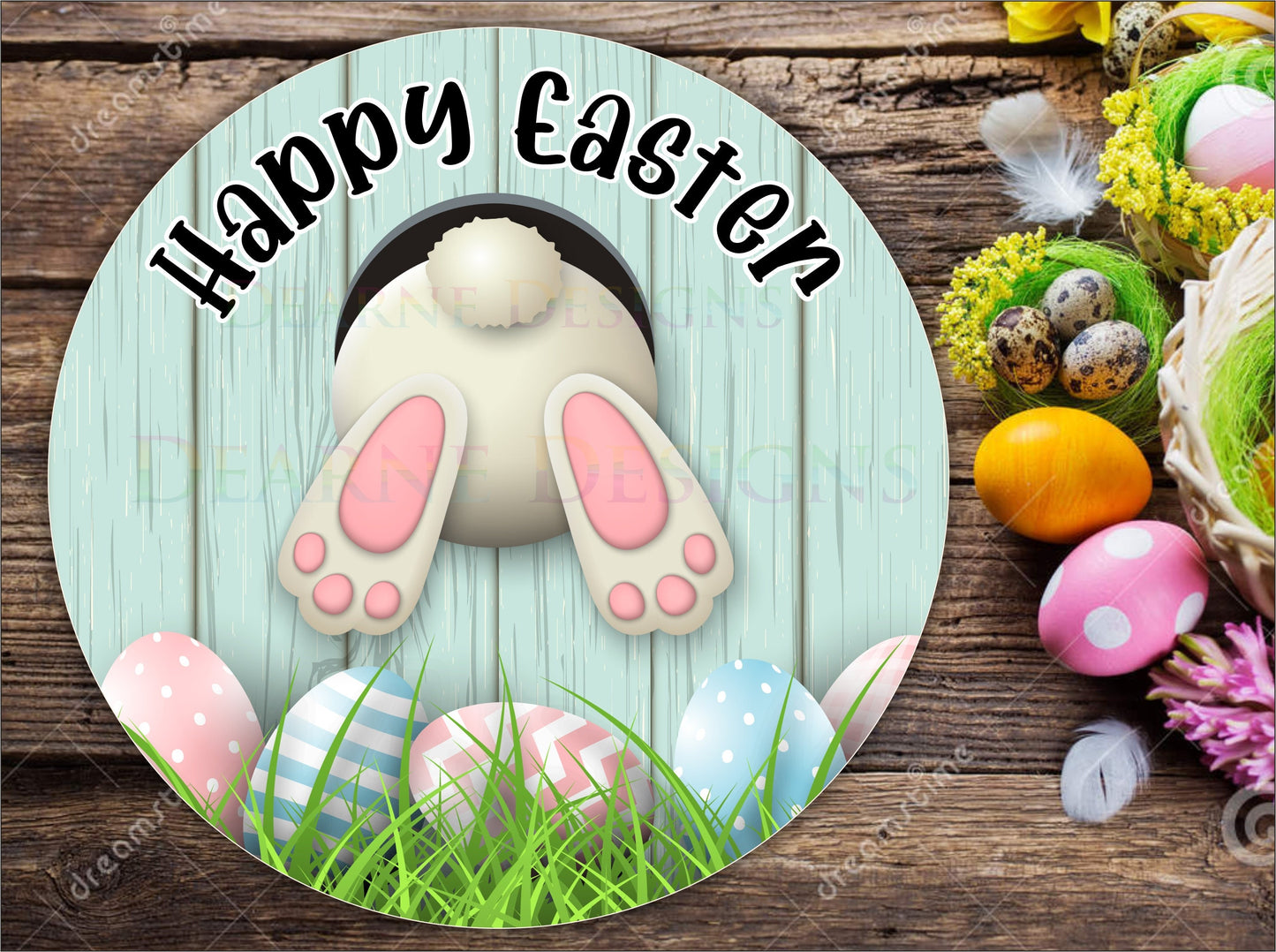 Easter wreath sign, easter bunny wreath sign, cute easter bunny sign, easter sign, hoppy easter sig