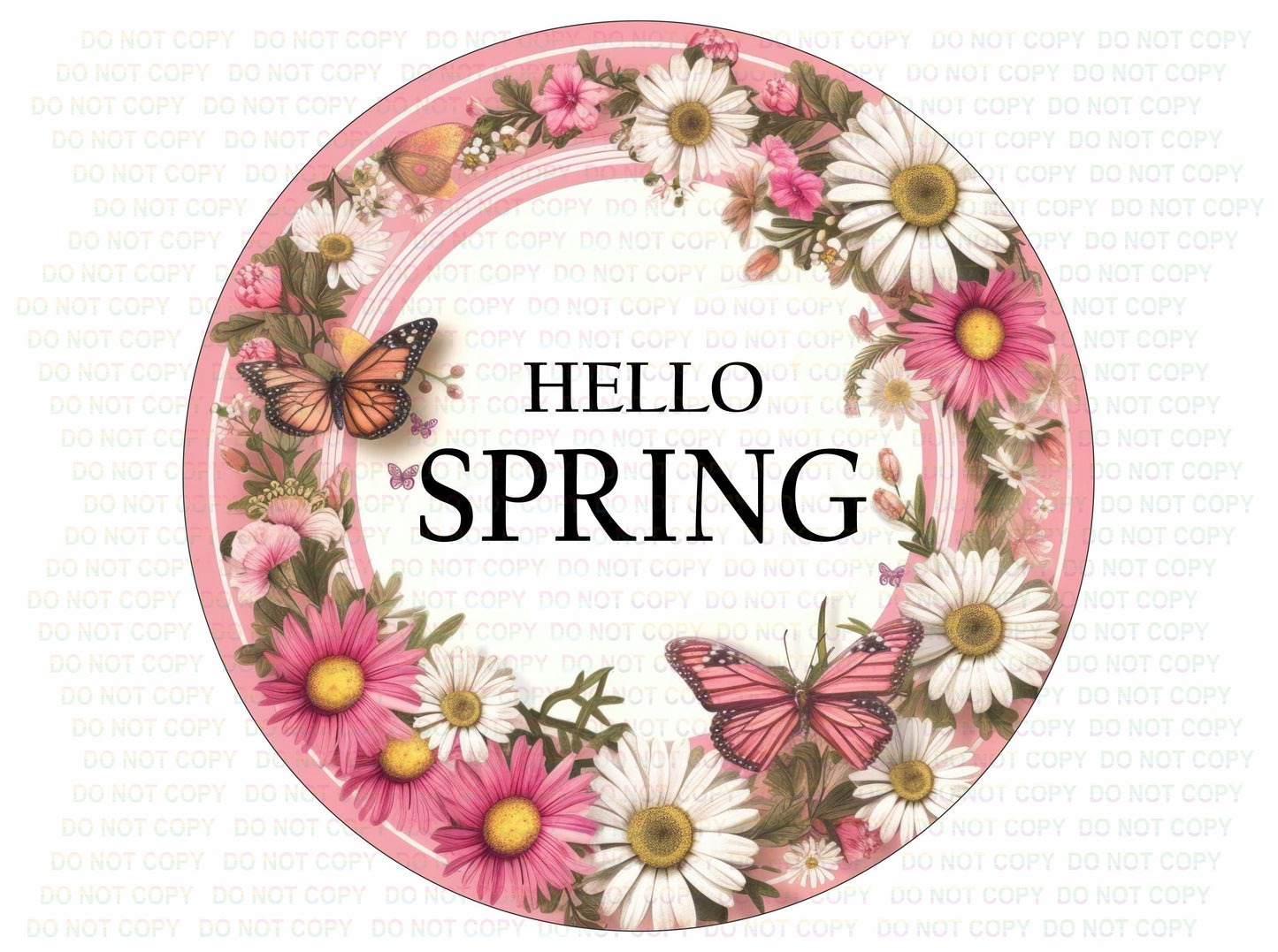 Hello Spring wreath sign, Happy spring round sign, spring door sign, spring wreath sign uk, happy spring plaque, Hello spring