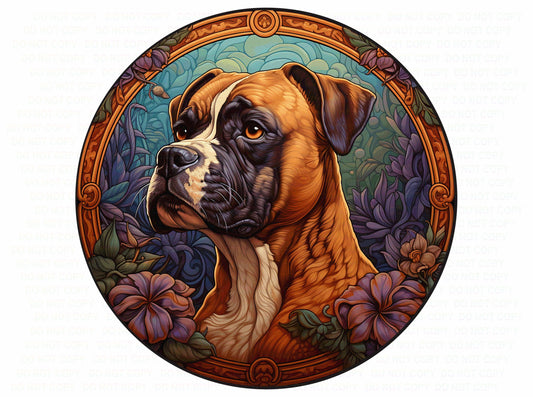 Boxer dog sign, Boxer dog round sign, Boxer dog wreath sign, Boxer dog gift, Boxer dog plaque