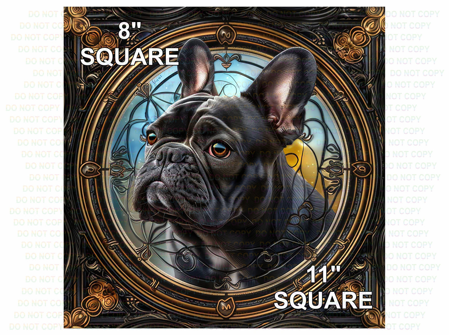 French Bulldog sign, Dog wreath sign, French Bulldog gift, Imitation stained glass dog sign, Pet Dog Memorial, French Bulldog Plaque